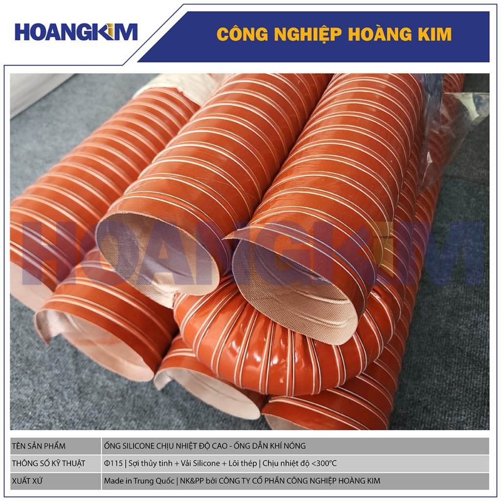 Ống Silicone chịu nhiệt độ cao Phi 115 - Ống dẫn hơi khí nóng màu đỏ cam - hoangkimjsc