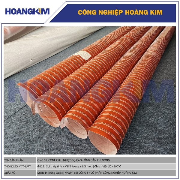 Ống Silicone chịu nhiệt độ cao Phi 125 - Ống dẫn hơi khí nóng