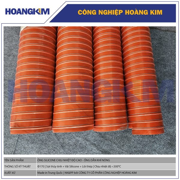 Ống Silicone chịu nhiệt độ cao Phi 170 - Ống dẫn hơi khí nóng 300 độ C