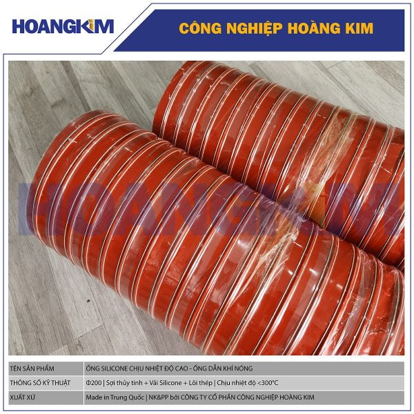 Ống mềm dẫn khí nóng Phi 200 - Ống dẫn hơi chịu nhiệt độ cao