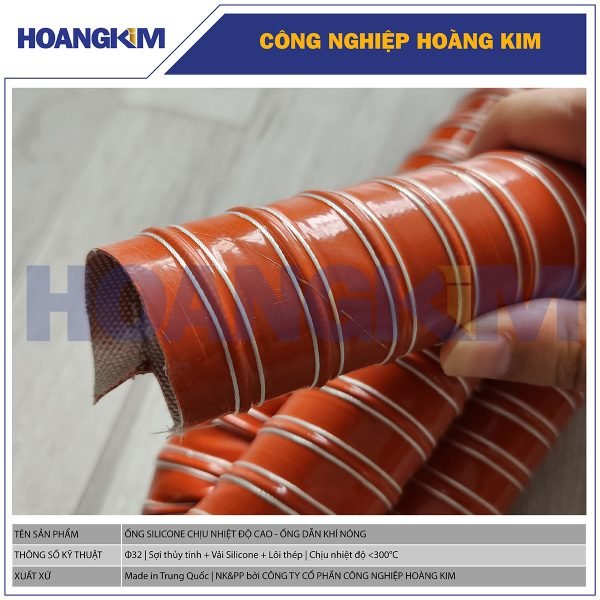 Ống Silicone Chịu Nhiệt Phi 32mm | Hoàng Kim - Chống Cháy, Linh Hoạt, Ứng Dụng Đa Dạng