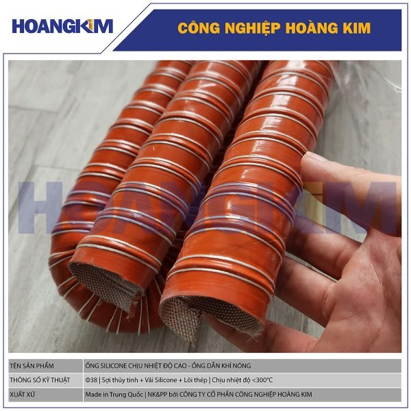 Ống Silicone Chịu Nhiệt Phi 38mm | Hoàng Kim - Ống Dẫn Khí Nóng Chịu Nhiệt Độ Cao