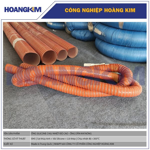 Ống Silicone Chịu Nhiệt Phi 45mm | Hoàng Kim - Linh Hoạt, Tiết Kiệm, Ứng Dụng Đa Dạng