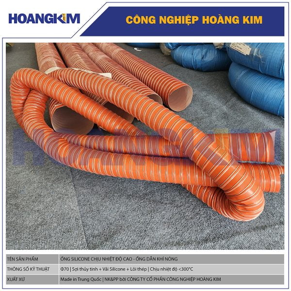 Ống Silicone Chịu Nhiệt Phi 70 | Hoàng Kim - Linh Hoạt, Hiệu Quả, Ứng Dụng Đa Dạng