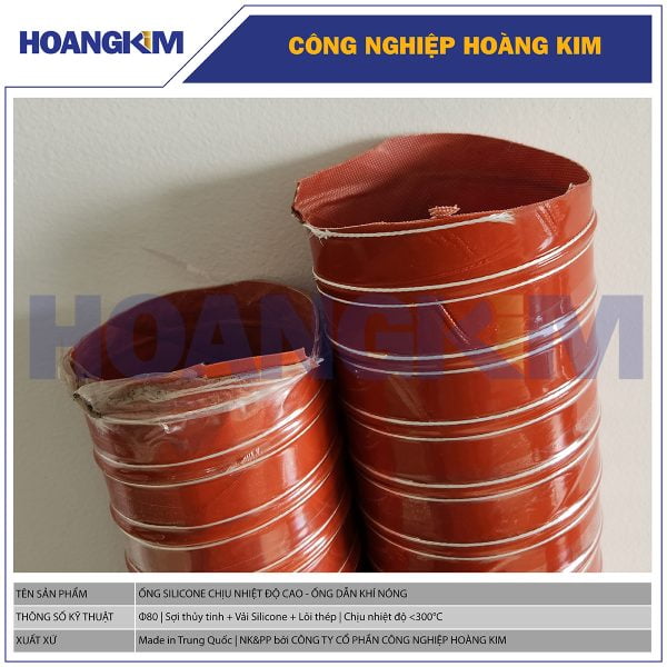 Ống Silicone chịu nhiệt độ cao Phi 80 - Ống dẫn khí nóng chống cháy