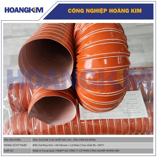 Ống Silicone chịu nhiệt độ cao Phi 90 - Ống mềm dẫn hơi khí nóng