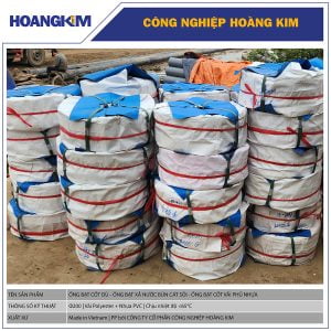 Ống bạt cốt vải phủ nhựa xả nước Phi 200 - Ống bạt xanh xả xước