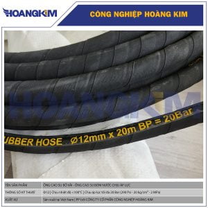 Ống cao su bố vải Phi 12 - Chịu áp lực cao