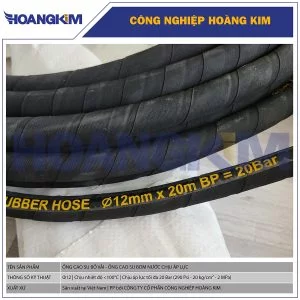 Ống cao su bố vải Phi 12 - Chịu áp lực cao