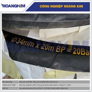 Ống cao su bố vải Phi 34 - Ống cao su 3 lớp vải