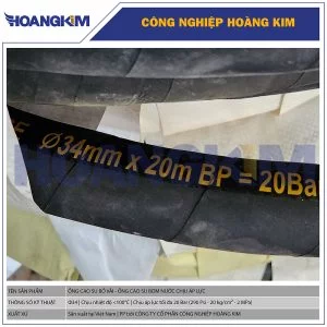 Ống cao su bố vải Phi 34 - Ống cao su 3 lớp vải