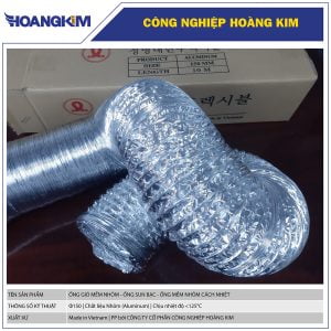 Ống gió mềm nhôm Phi 150 - Ống sun bạc