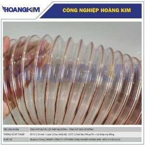 Ống hút bụi PU lõi thép mạ đồng Phi 115 - Ống ruột gà hút bụi