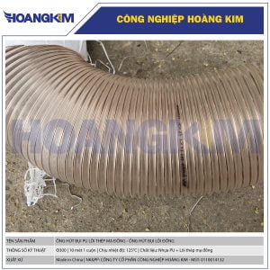 Ống hút bụi gân thép Phi 300 - Ống gân đồng hút bụi