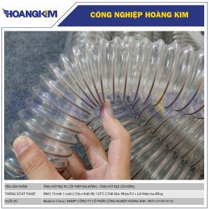 Ống hút bụi lõi đồng Phi 60 - Ống hút bụi PU lõi thép mạ đồng