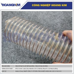 Ống hút bụi lõi thép mạ đồng Phi 76 - Ống gân thép hút bụi