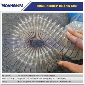 Ống hút bụi PU lõi thép mạ đồng Phi 80 - Ống hút bụi gân thép
