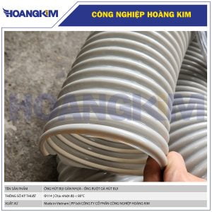 Ống hút bụi gân nhựa Phi 114 - Ống ruột gà hút bụi công nghiệp