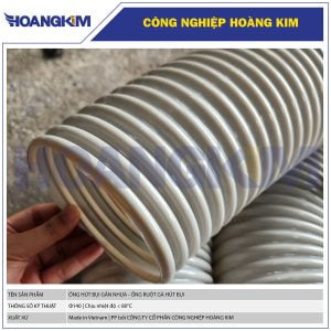 Ống hút bụi gân nhựa Phi 140 - Ống gân hút bụi