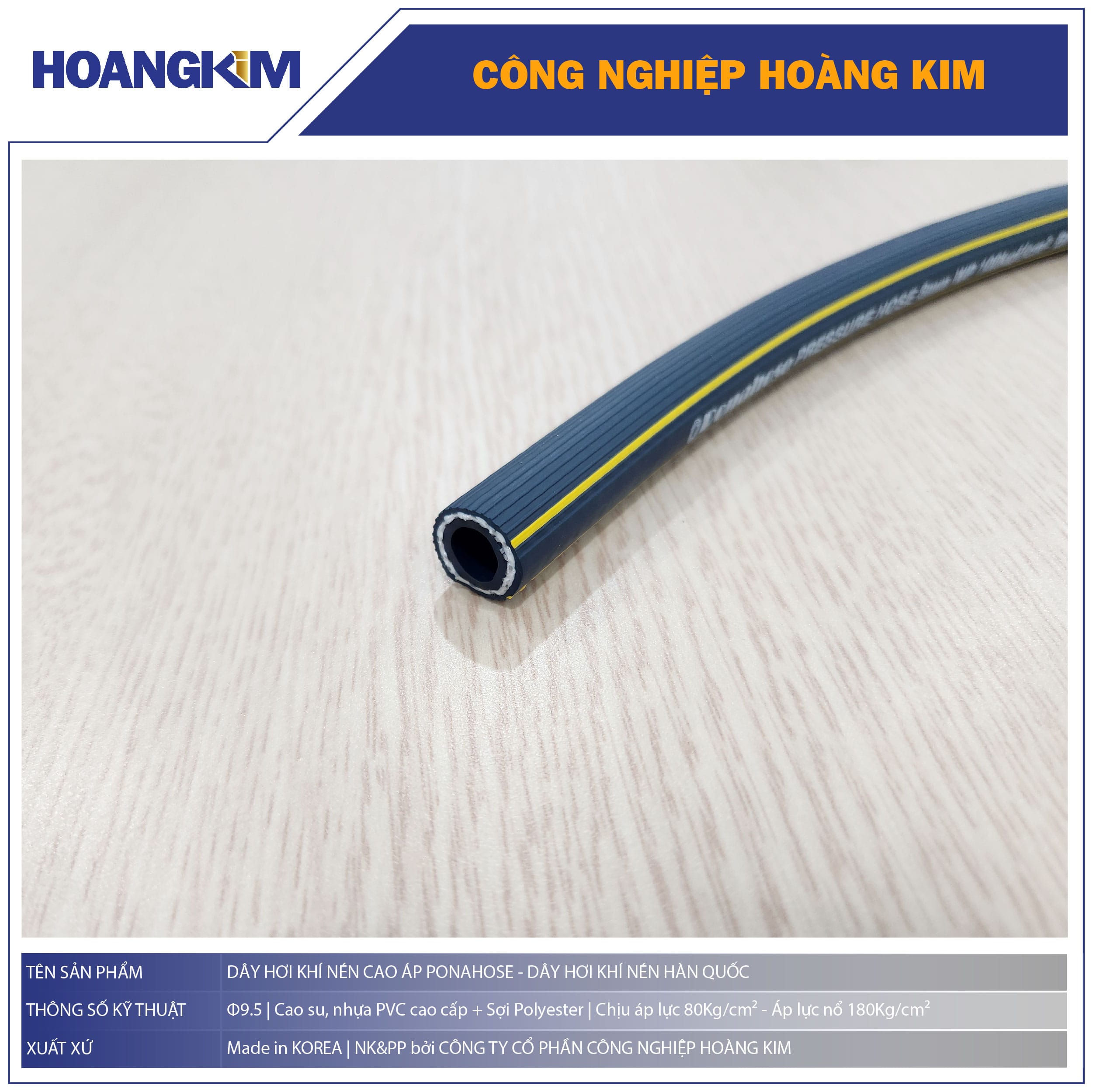 Dây hơi khí nén Phi 9.5mm PonaHose